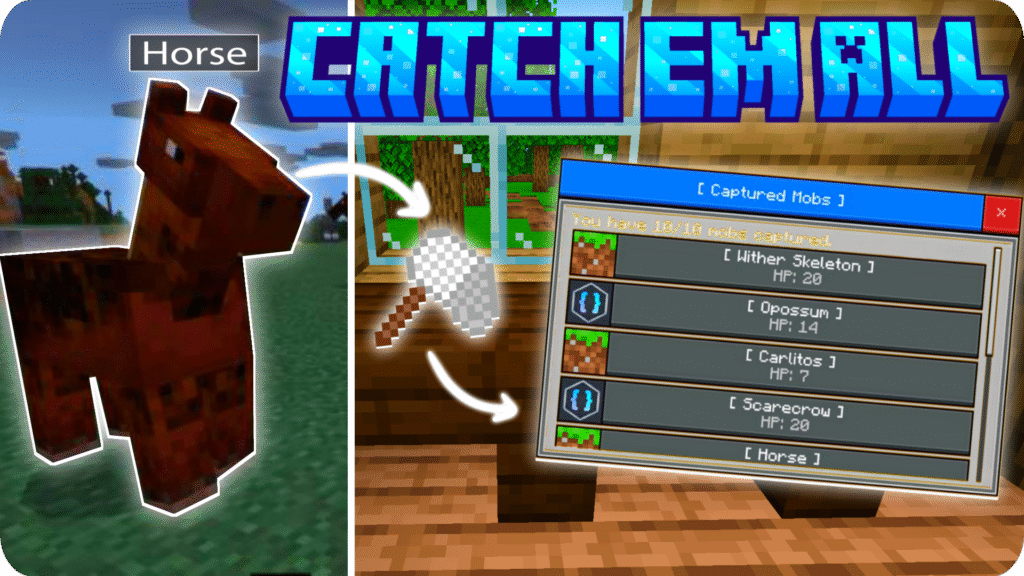 Catch ’Em All Addon (1.21) – MCPE/Bedrock Mod