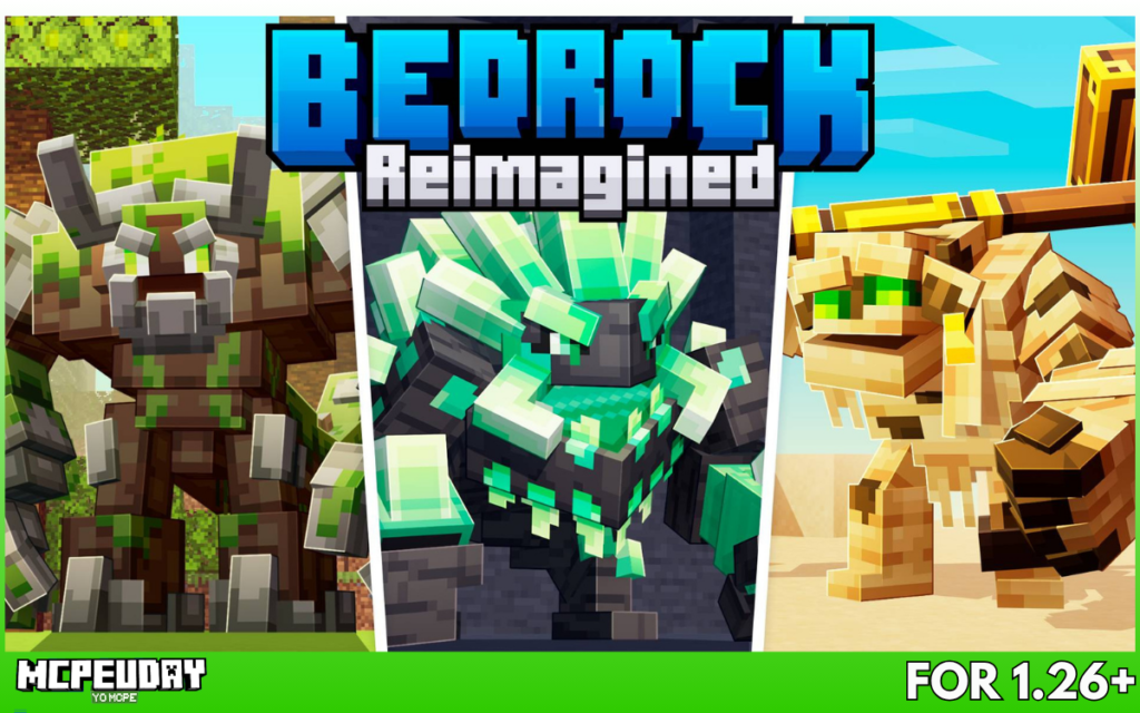 Bedrock Reimagined Addon (1.21, 1.26) – Transform Minecraft Bedrock Into an RPG Adventure