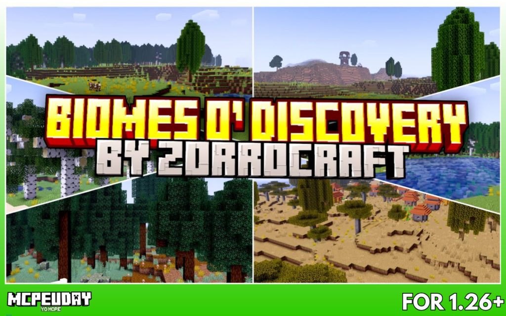 Biomes O’ Discovery Addon (1.26, 1.21) – Make Minecraft Worlds Feel Alive Again