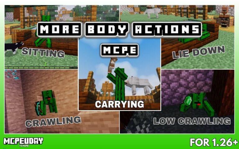 More Body Actions Addon (26.x, 1.21) – MCPE/Bedrock Mod