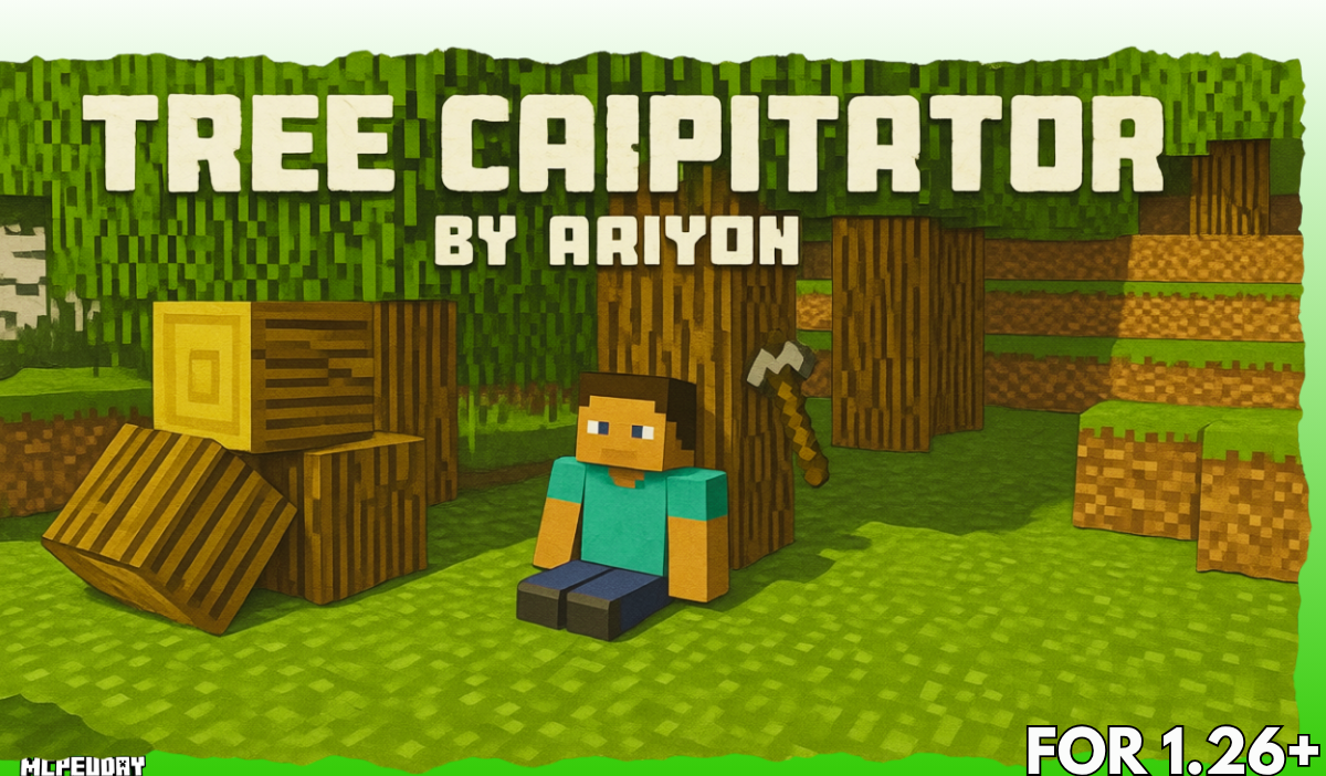 Raiyon’s Tree Capitator Addon (26.x, 1.21) – Fast Tree Cutting Mod for MCPE
