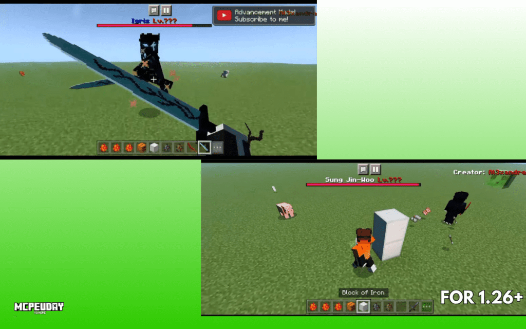 Solo Leveling Map + Addon (1.21, 1.20) for MCPE – RPG Anime Mod