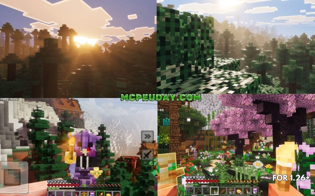 BSL Shaders Minecraft gameplay with vibrant lighting and shadows BSL Shader (26.x, 1.21) – MCPE/Bedrock Shader