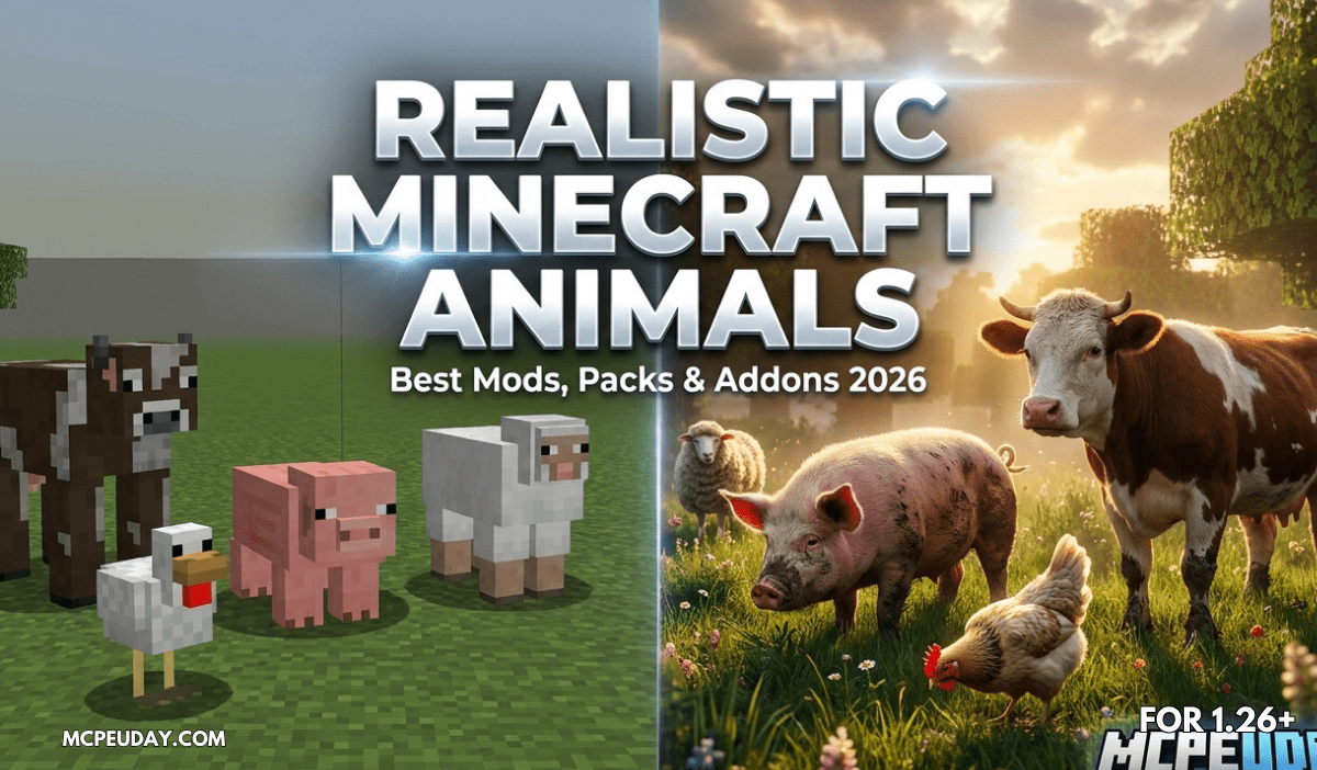 Best Realistic Minecraft Animals Mods & Texture Packs for Java + MCPE