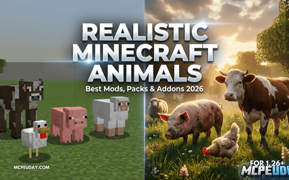 Best Realistic Minecraft Animals Mods & Texture Packs for Java + MCPE