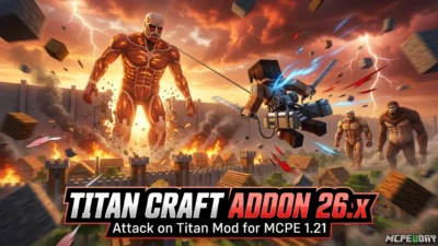 Titan Craft Addon 26.x for Minecraft PE 1.21 Download – Attack on Titan Mod (2026)