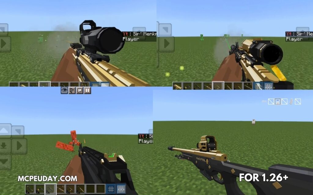 Golden Zero Addon (1.21) – Realistic Gun Mod for MCPE (1)