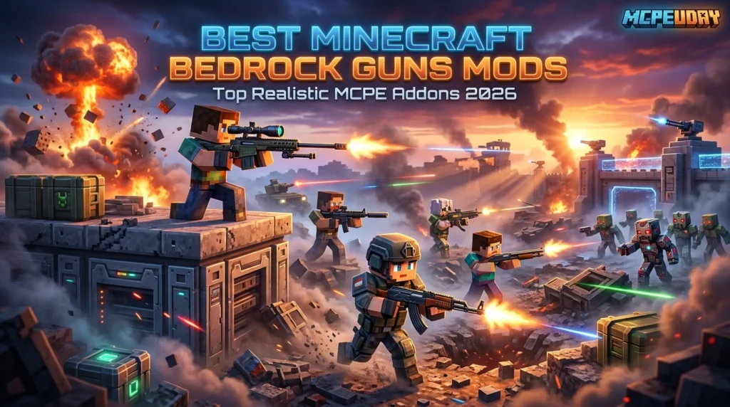5 Best Minecraft Bedrock Gun Mods for Survival & PvP (2026)