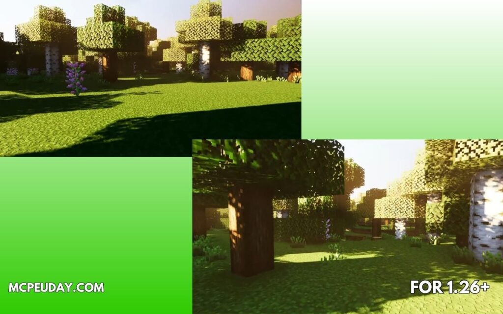 New Strawberry Shader (26.x, 1.21) for MCPE – Realistic Graphics & Lighting (1)