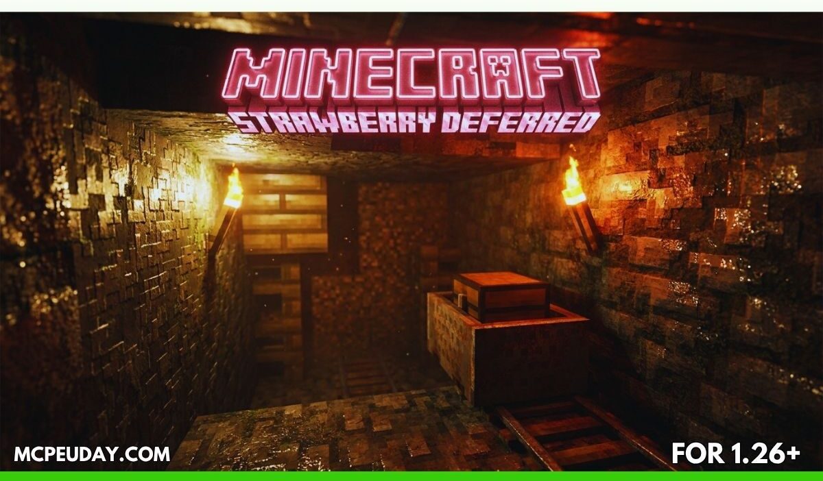 New Strawberry Shader (26.x, 1.21) for MCPE – Realistic Graphics & Lighting