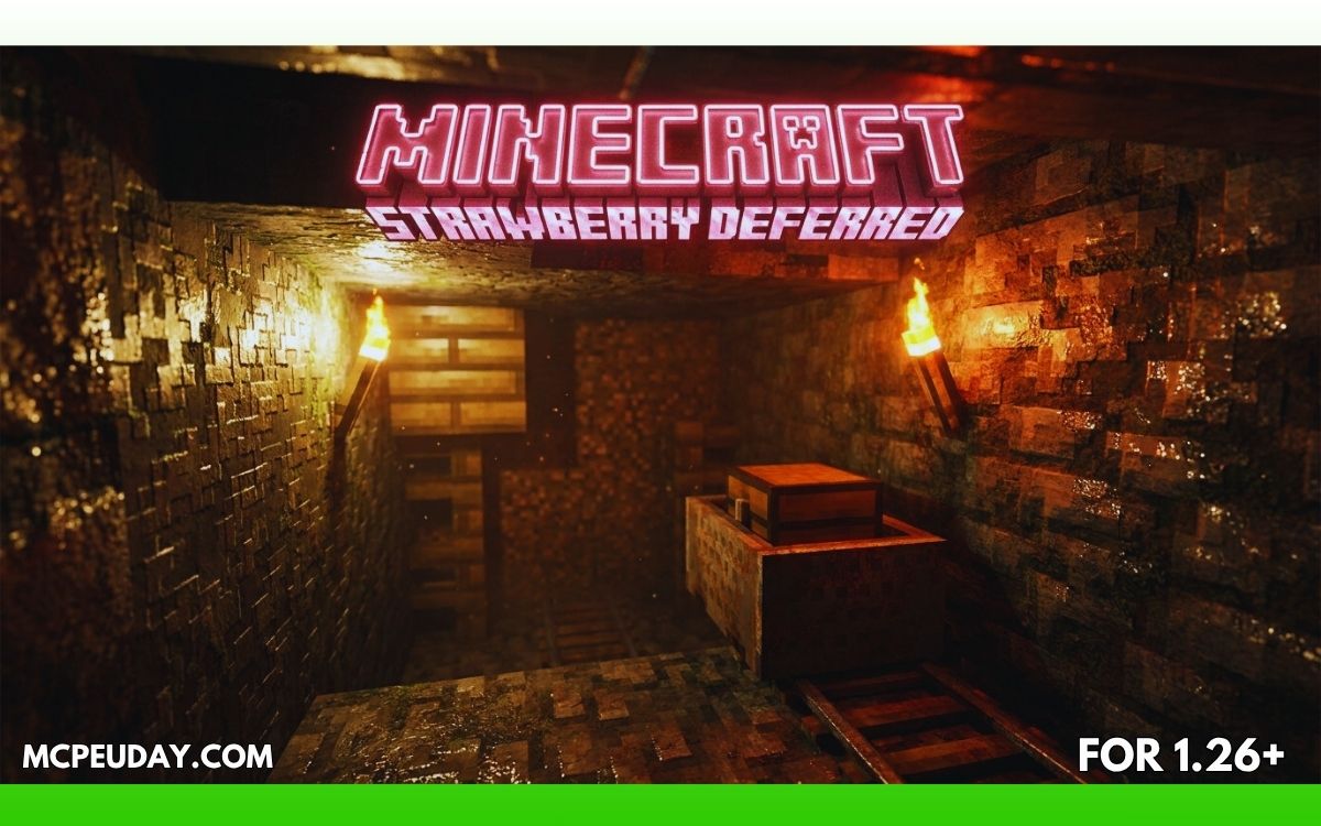 New Strawberry Shader (26.x, 1.21) for MCPE – Realistic Graphics & Lighting
