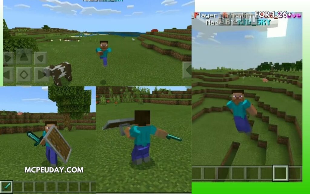 New Player Animation Addon (26.x, 1.21) – Realistic Movement Mod for MCPE