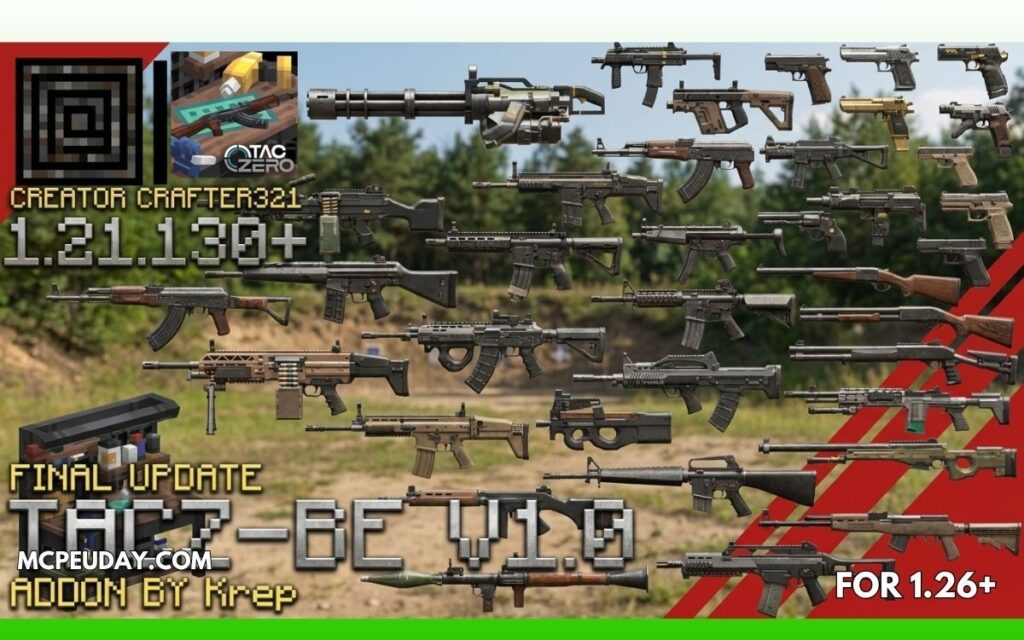 TACZ Addon (1.21) for MCPE – Realistic 3D Guns & Tactical Combat