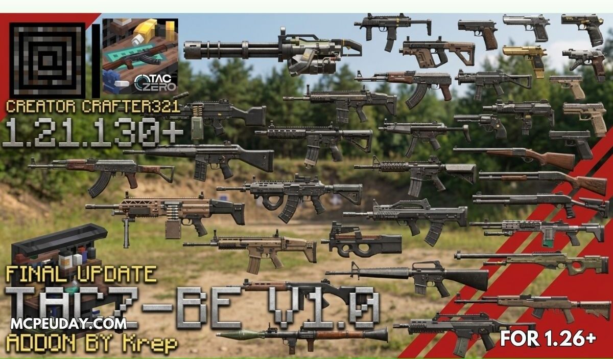 TACZ Addon (1.21) for MCPE – Realistic 3D Guns & Tactical Combat