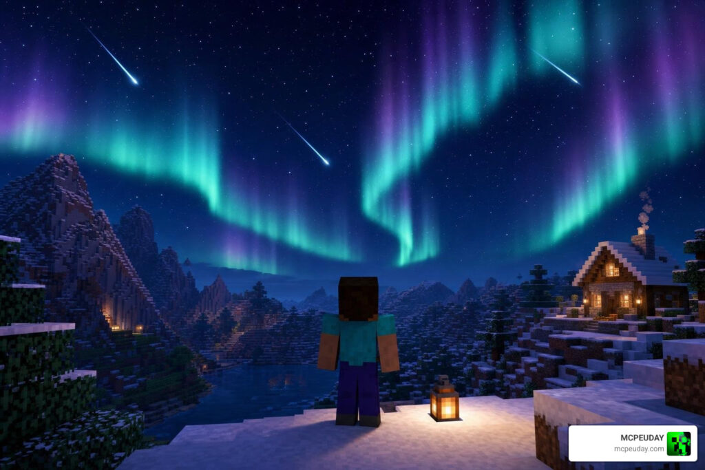 Newb X Stars Shader Minecraft Bedrock gameplay Newb X Stars Shader (26.x, 1.21) – MCPE/Bedrock Shader