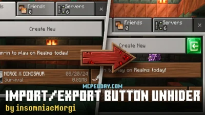 Import/Export Button Unhider Resource Pack (26.x, 1.21) – MCPE/Bedrock Texture Pack