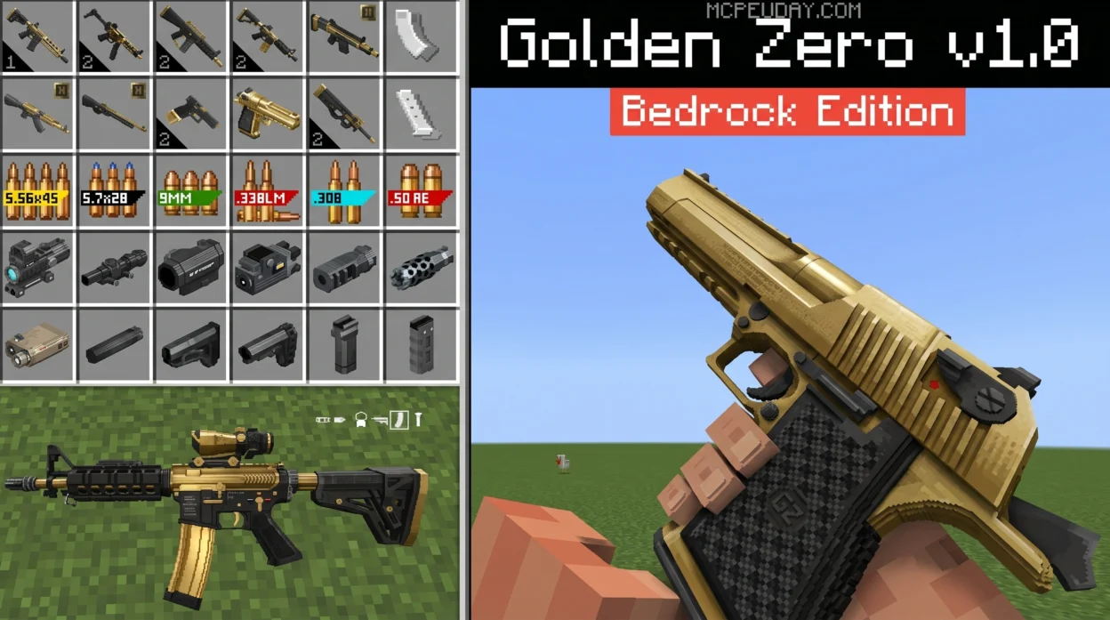 TACZ Golden Zero Addon (26.x, 1.21) – MCPE/Bedrock Mod