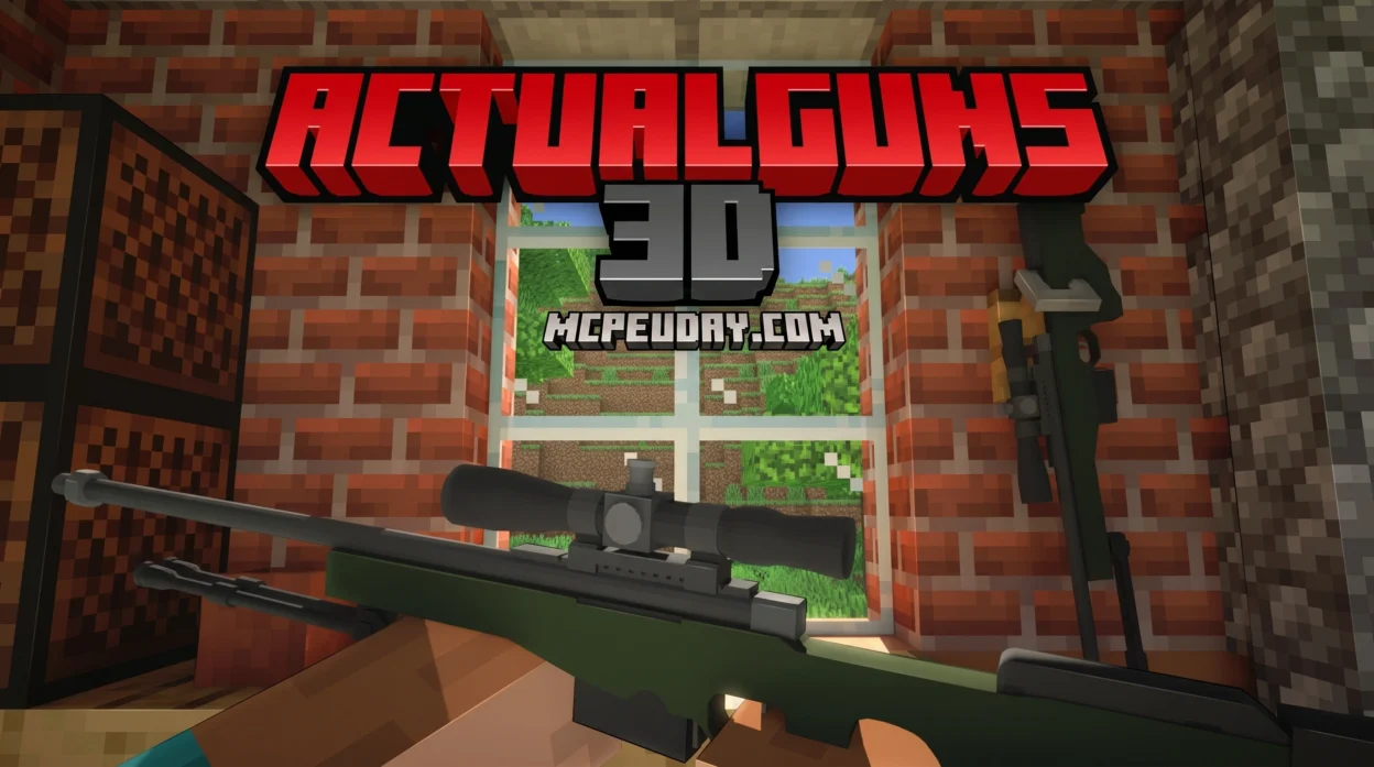 Actual Guns 3D Addon (26.x, 1.21) – MCPE/Bedrock Mod