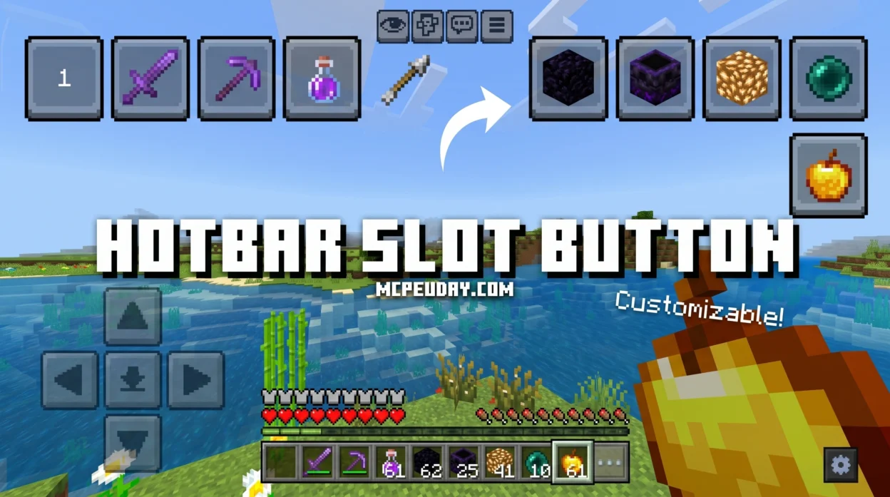 Hotbar Slot Button Addon (26.x, 1.21) – MCPE/Bedrock Mod