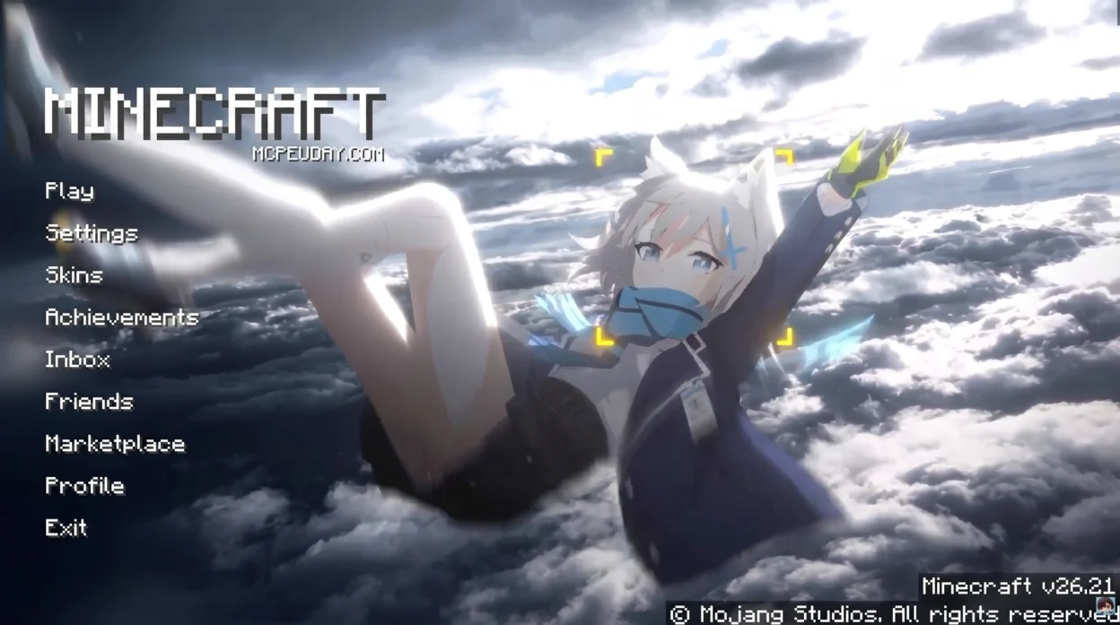 Animated Shiroko Skyfall UI Pack (26.x, 1.21) – MCPE/Bedrock Texture Pack