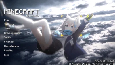 Animated Shiroko Skyfall UI Pack (26.x, 1.21) – MCPE/Bedrock Texture Pack