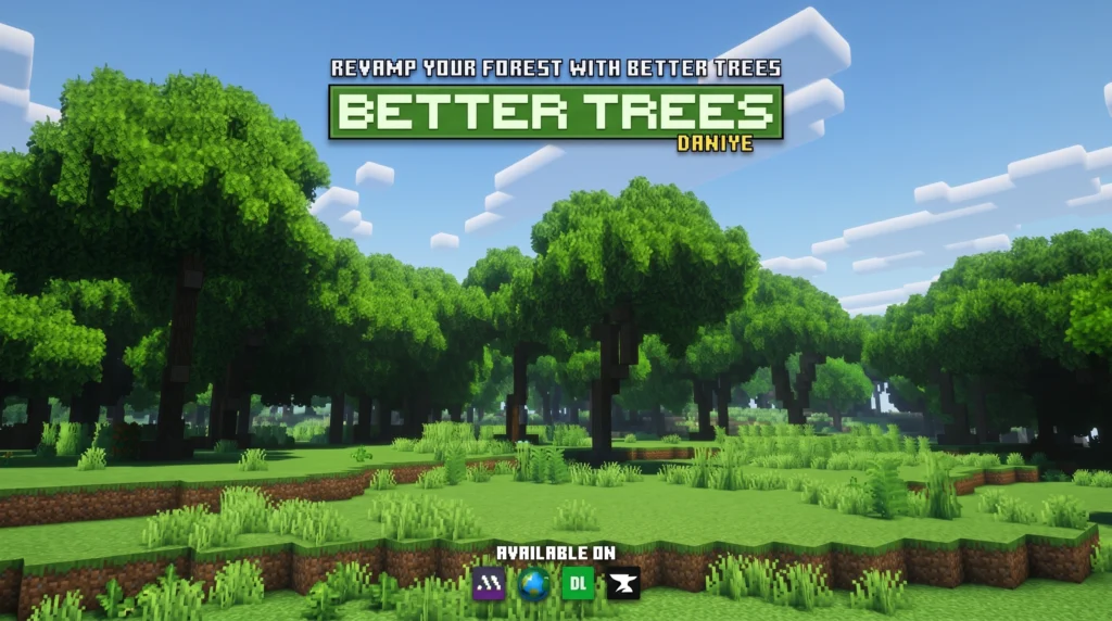 Better Trees Addon (26.x, 1.21) – MCPE/Bedrock Mod