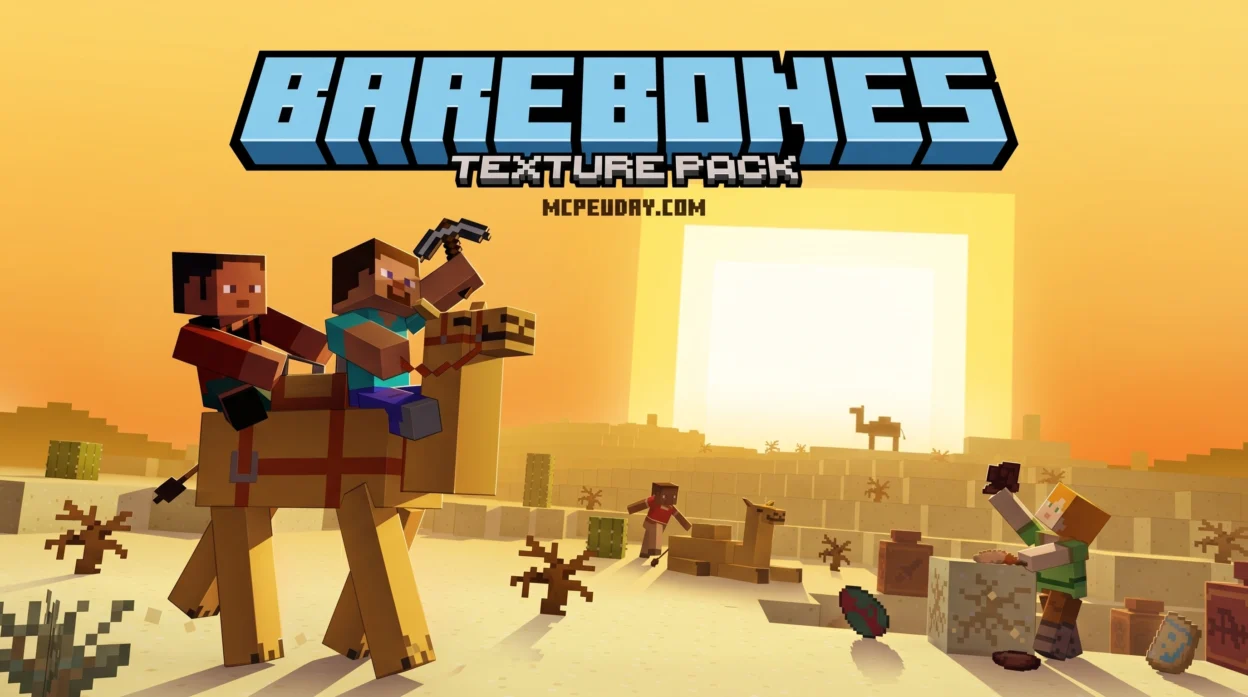 Bare Bones Texture Pack (26.x, 1.21) – MCPE/Bedrock Texture Pack