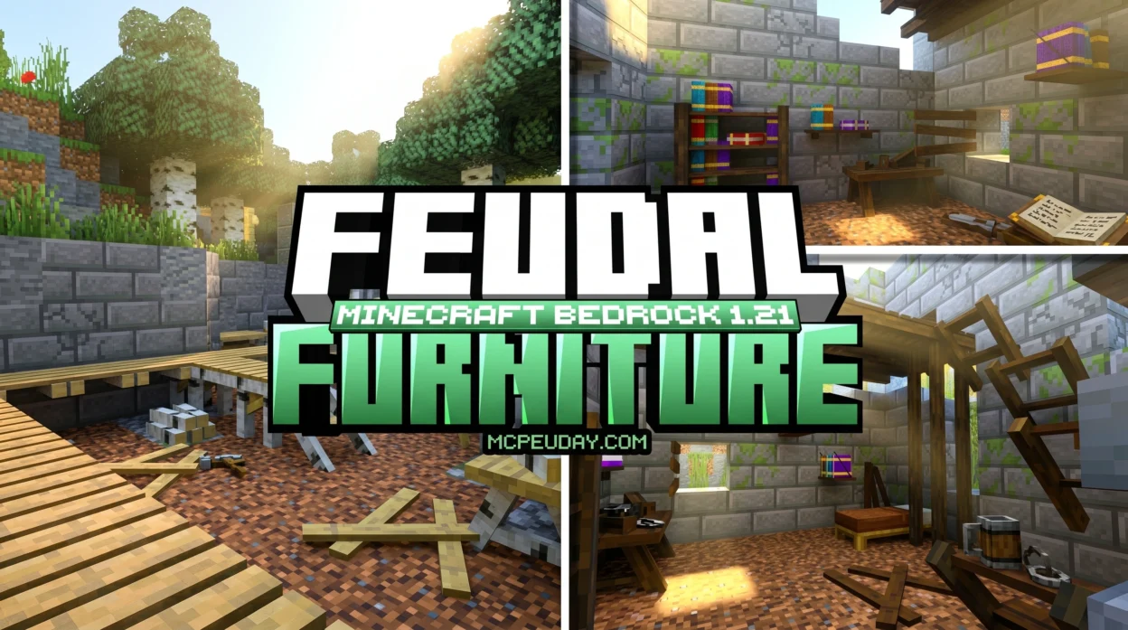 Feudal Furniture Addon (26.x, 1.21) – MCPE/Bedrock Mod