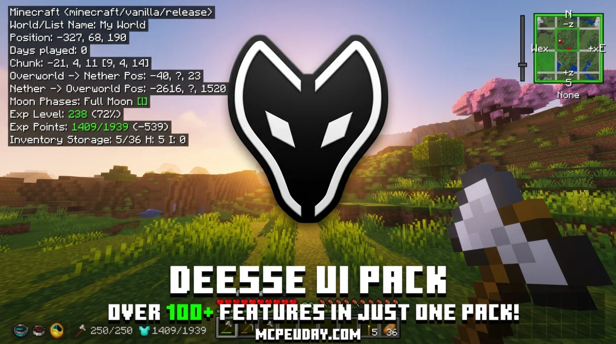 Déesse UI Pack (26.x, 1.21) – MCPE/Bedrock Texture Pack