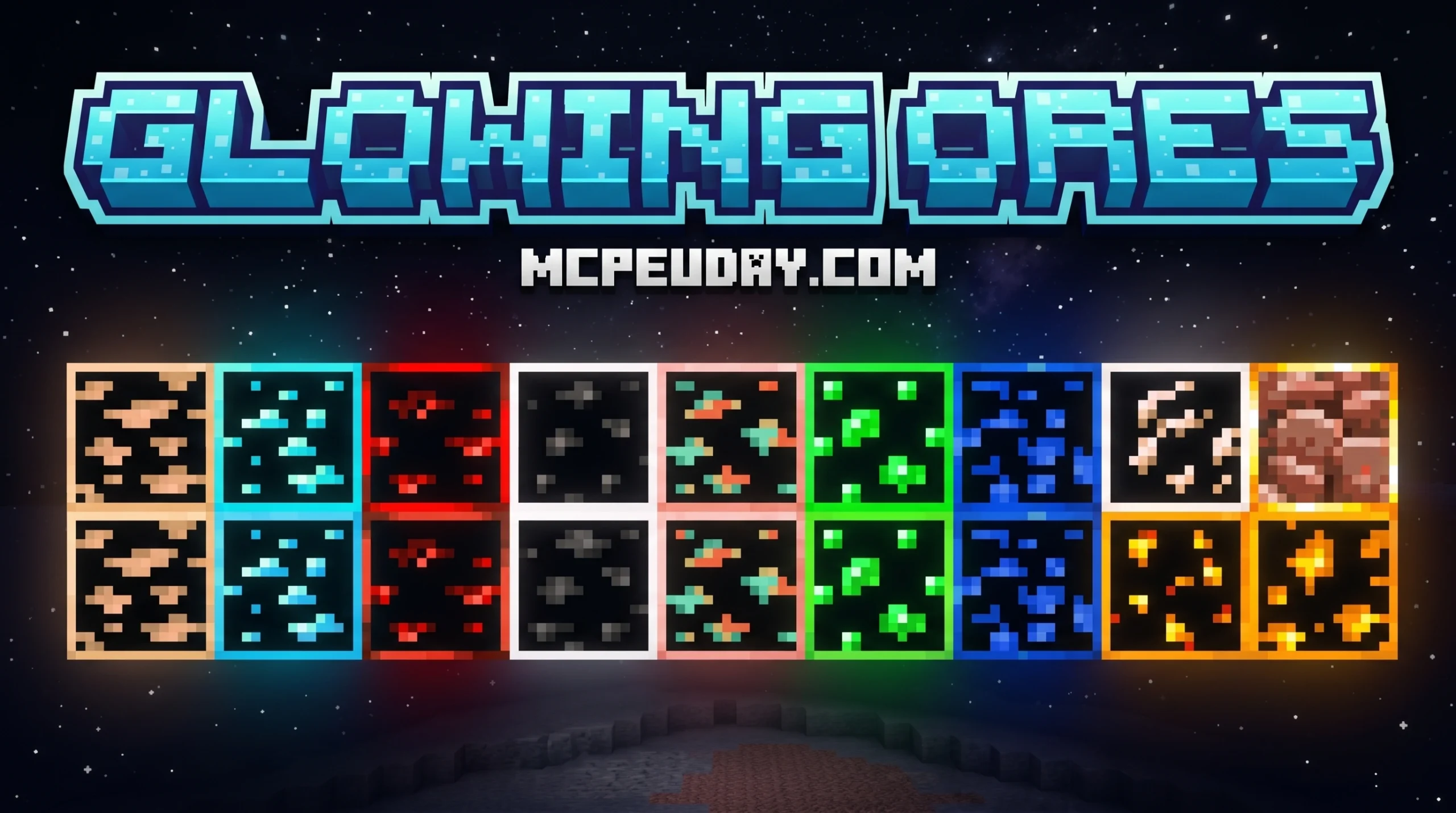Glowing Ores Addon (26.x, 1.21) – MCPE/Bedrock Mod