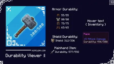 Durability Viewer Addon (26.x, 1.21) – MCPE/Bedrock Mod