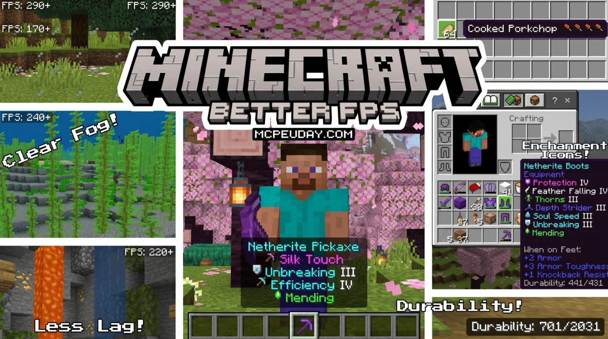 Better FPS Texture Pack (26.x, 1.21) – MCPE/Bedrock Texture Pack
