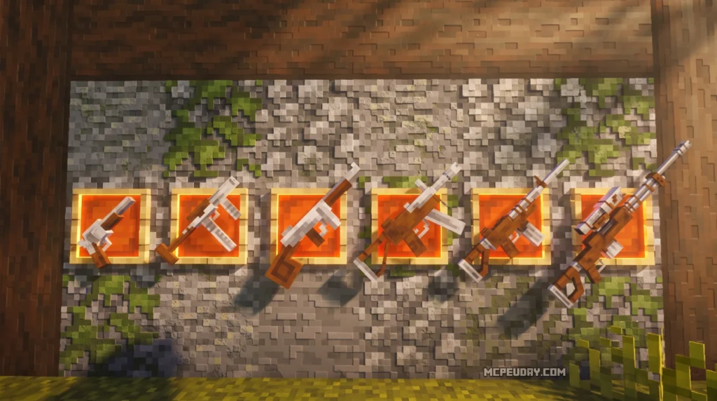 Arsenal 3D Guns Addon (26.x, 1.21) – MCPE/Bedrock Mod