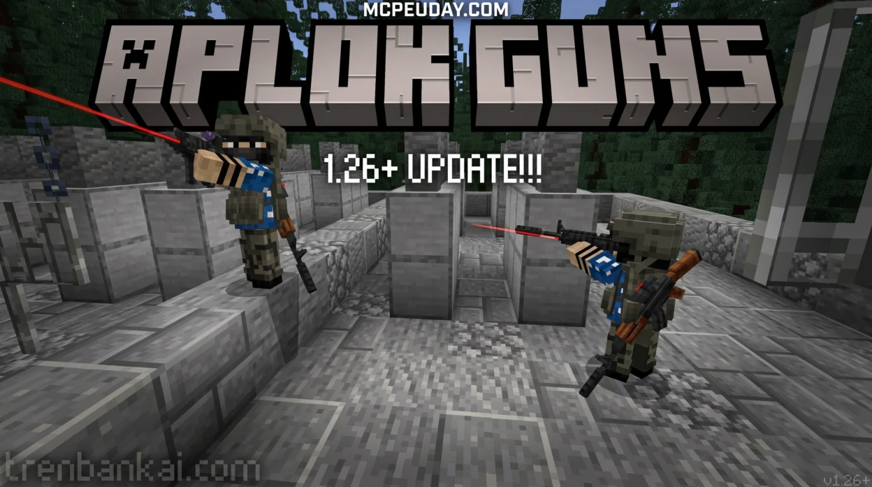 Aplok Guns Addon (26.x, 1.21) – MCPE/Bedrock Mod