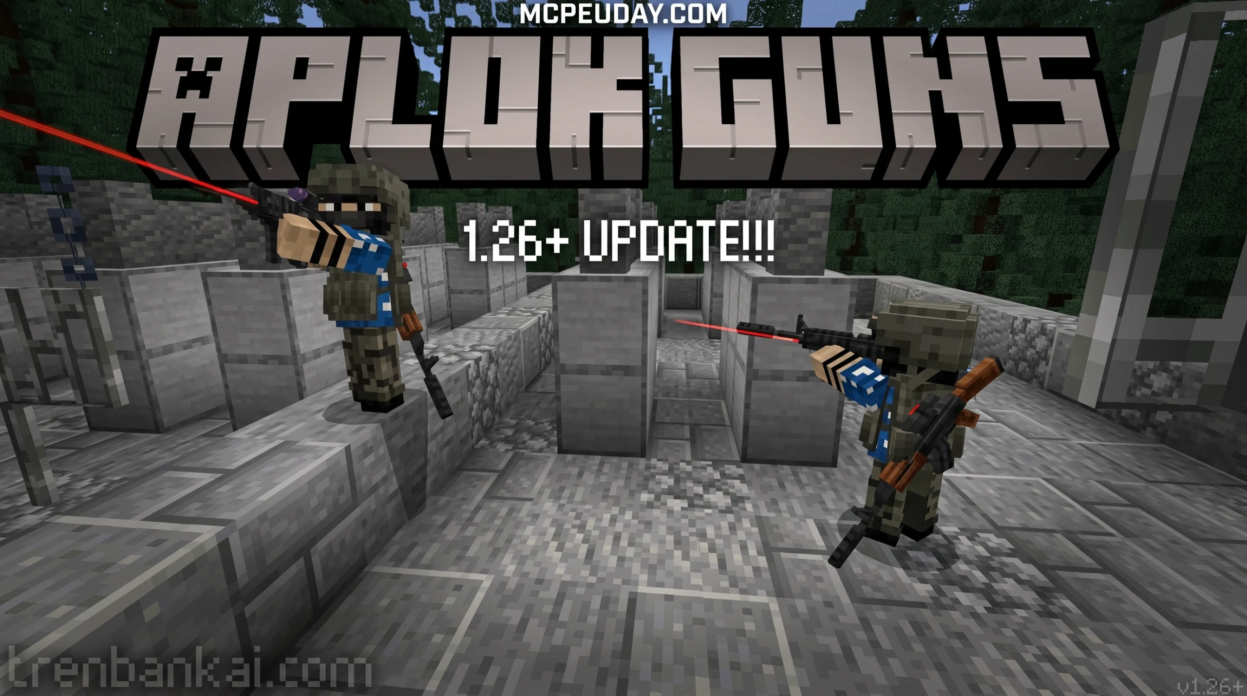Aplok Guns Addon (26.x, 1.21) – MCPE/Bedrock Mod