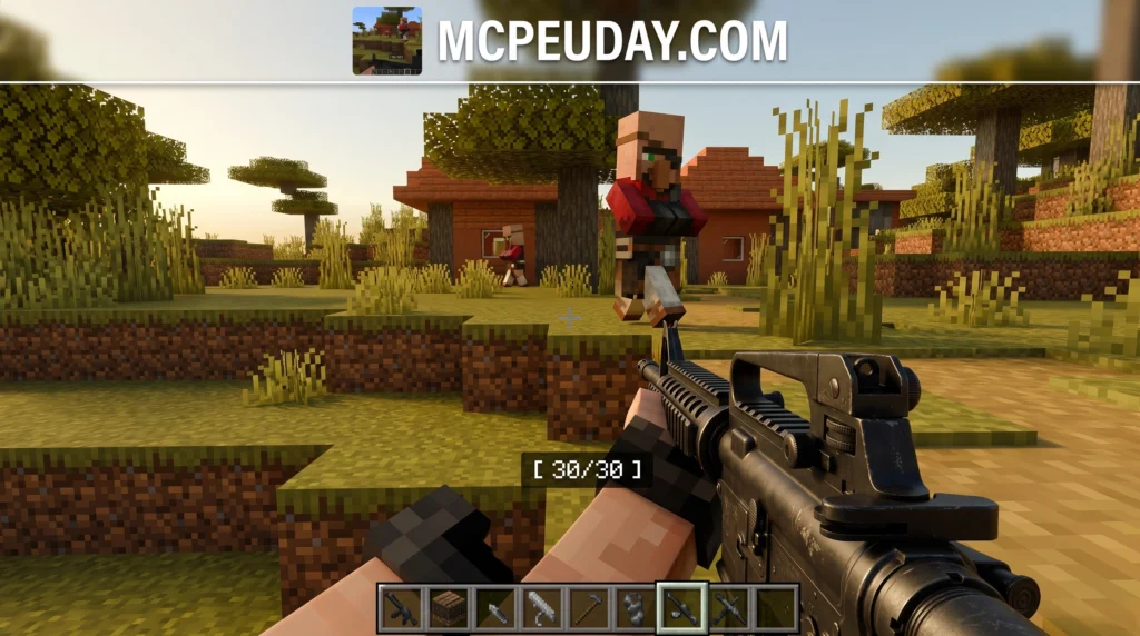 Aplok Guns Addon (26.x, 1.21) – MCPE/Bedrock Mod