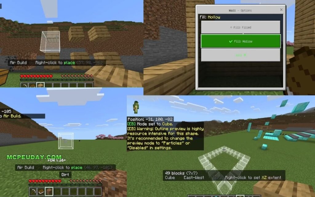 Effortless Building Addon (26.x, 1.21) – MCPE/Bedrock Mod