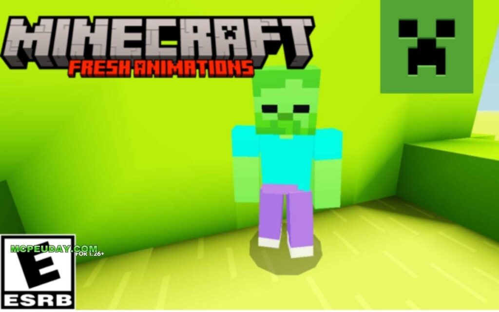 Fresh Animations Bedrock Addon (26.x, 1.21) — MCPE/Bedrock Mod