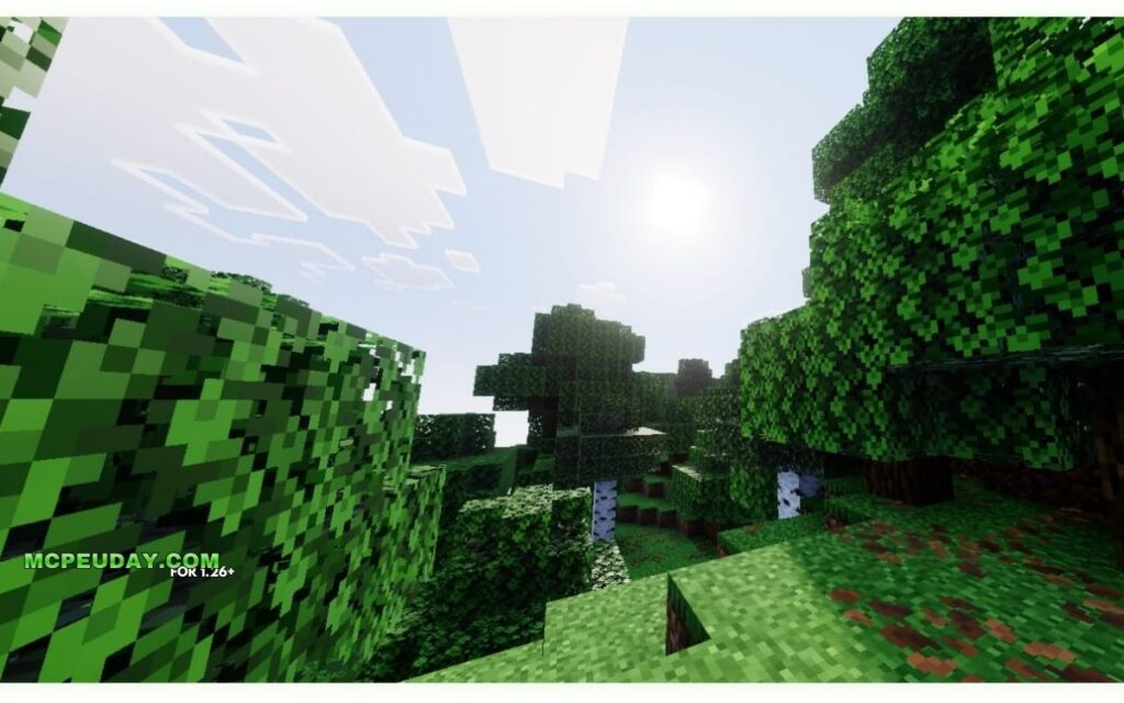 Vibrant Lumina Shader Minecraft Bedrock landscape cinematic lighting