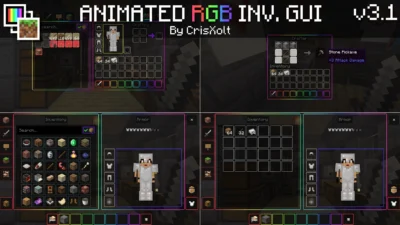 Animated RGB GUI Pack (26.x, 1.21) – MCPE/Bedrock Texture Pack