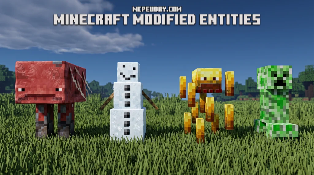 Mob Entity Blocks Mod (26.x, 1.21) – MCPE/Bedrock Mod