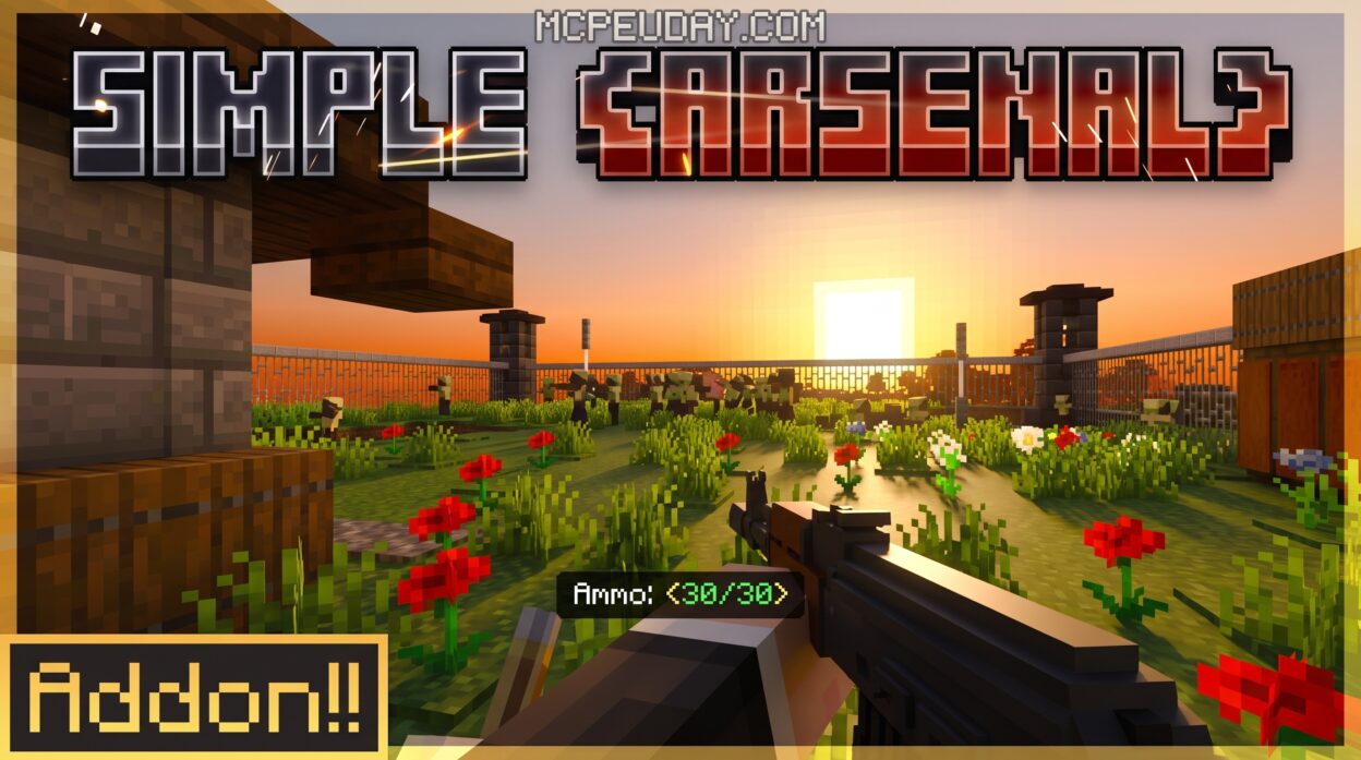GUNS 3D Addon (26.x, 1.21) – MCPE/Bedrock Mod