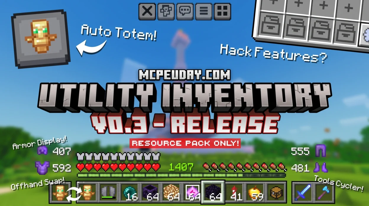 Utility Inventory Pack (26.x, 1.21) – MCPE/Bedrock Pack 