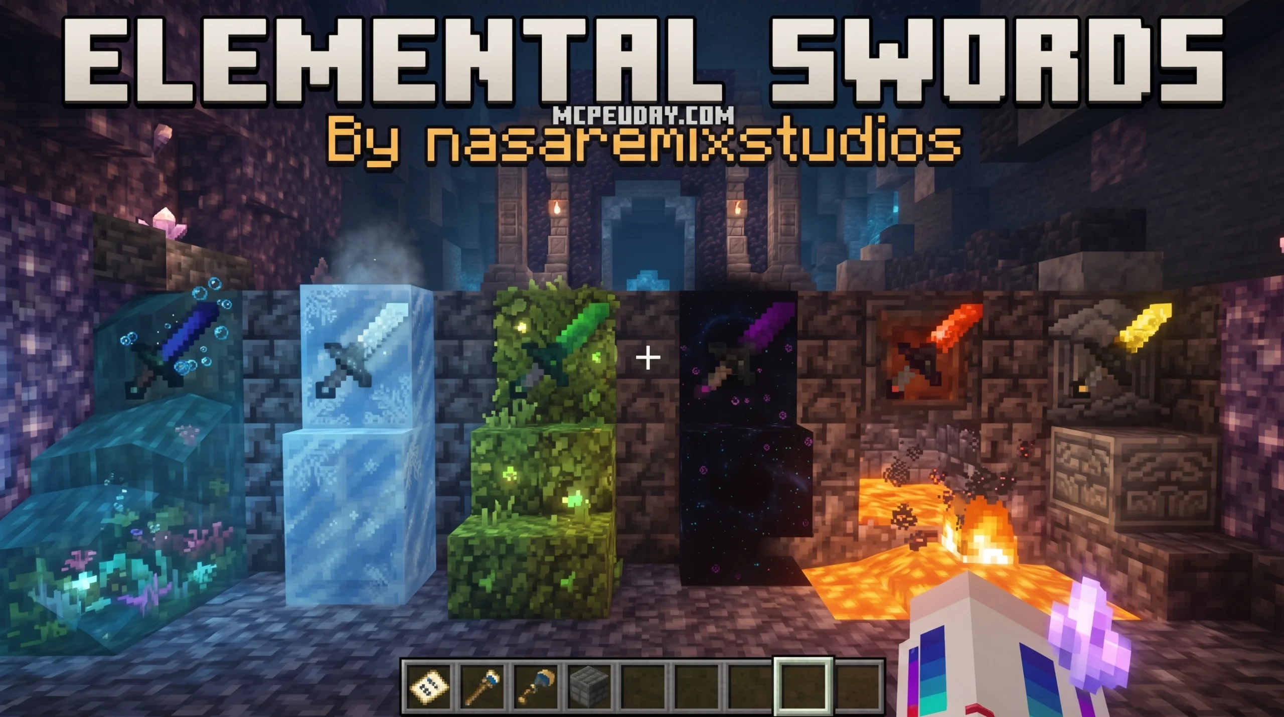 Elemental Swords Addon (26.x, 1.21) – MCPE/Bedrock Mod