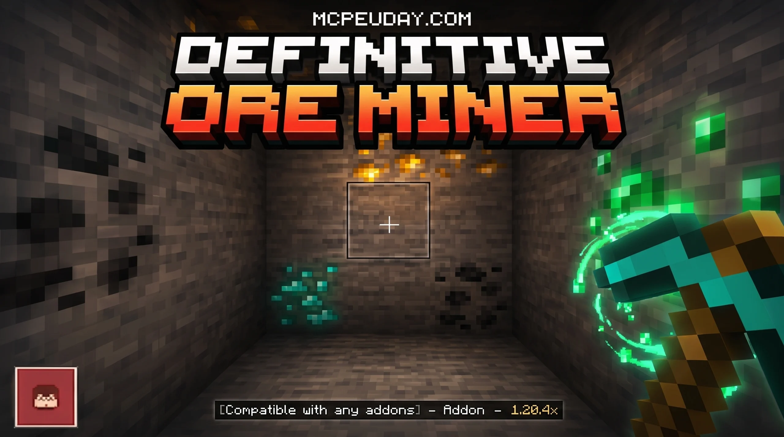 Ore Miner Addon (26.x, 1.21) – MCPE/Bedrock Mod