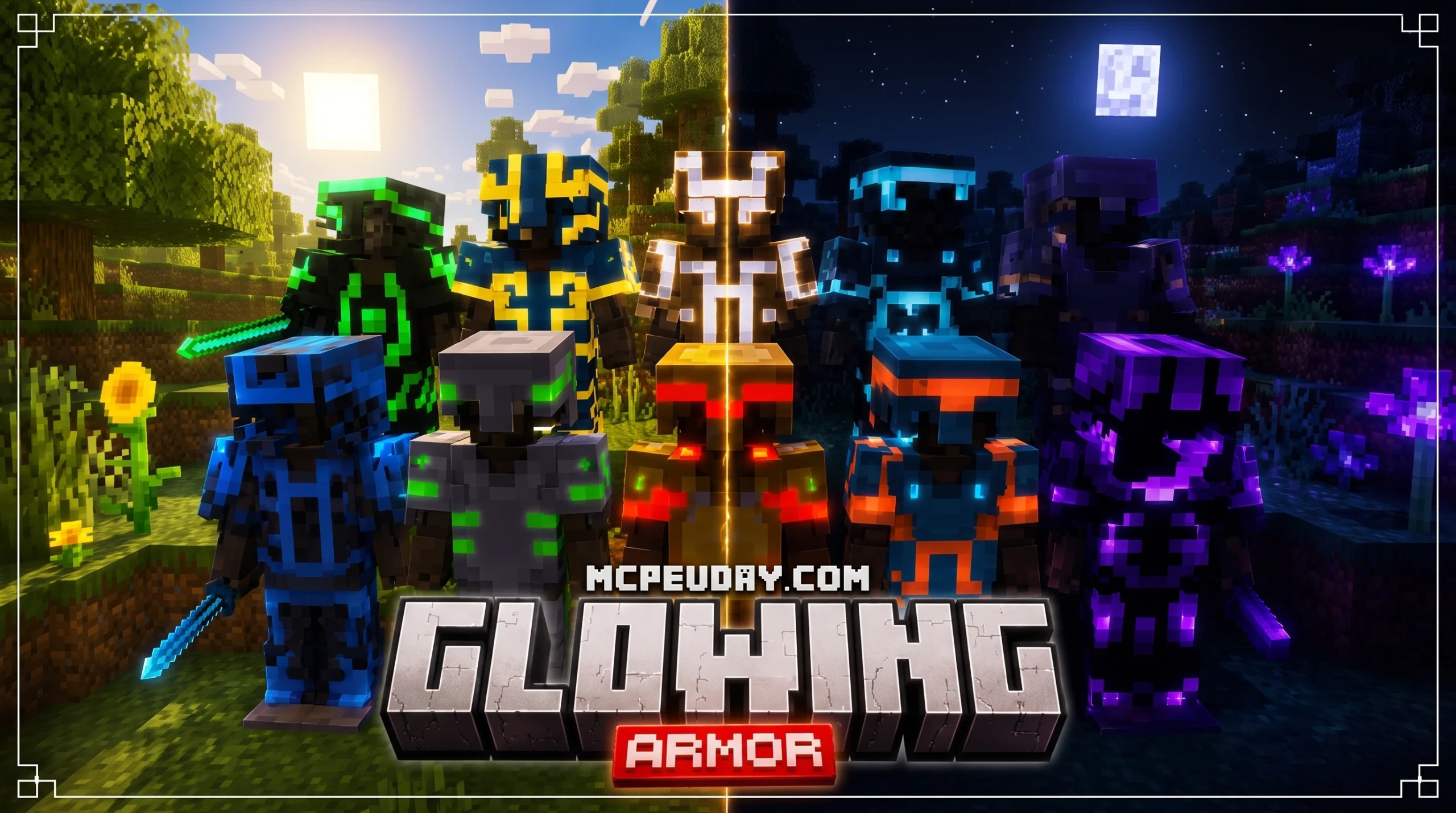 Glowing Armor Addon (26.x, 1.21) – MCPE/Bedrock Mod