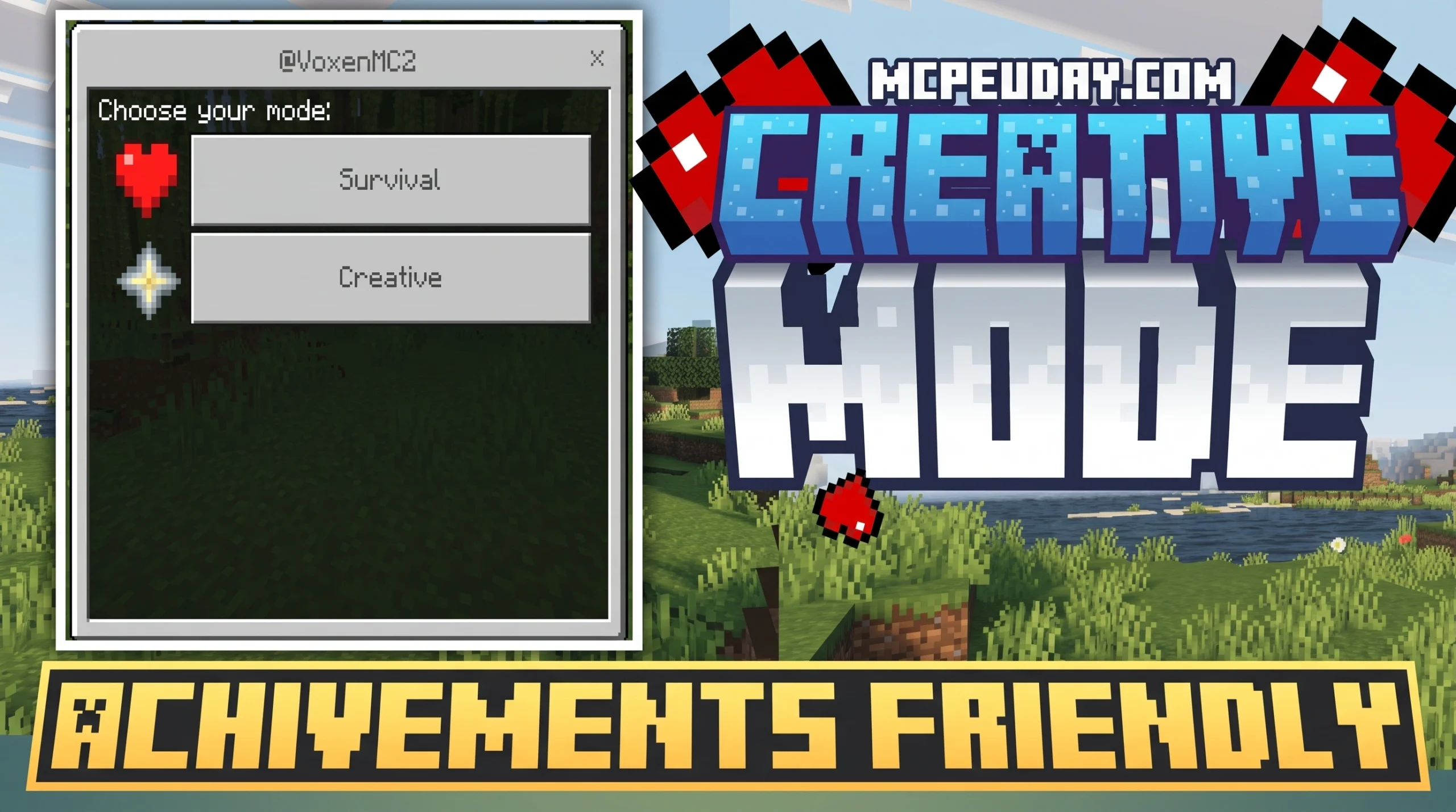 Achievement-Friendly Creative Mode Addon (26.x, 1.21) – MCPE/Bedrock Mod