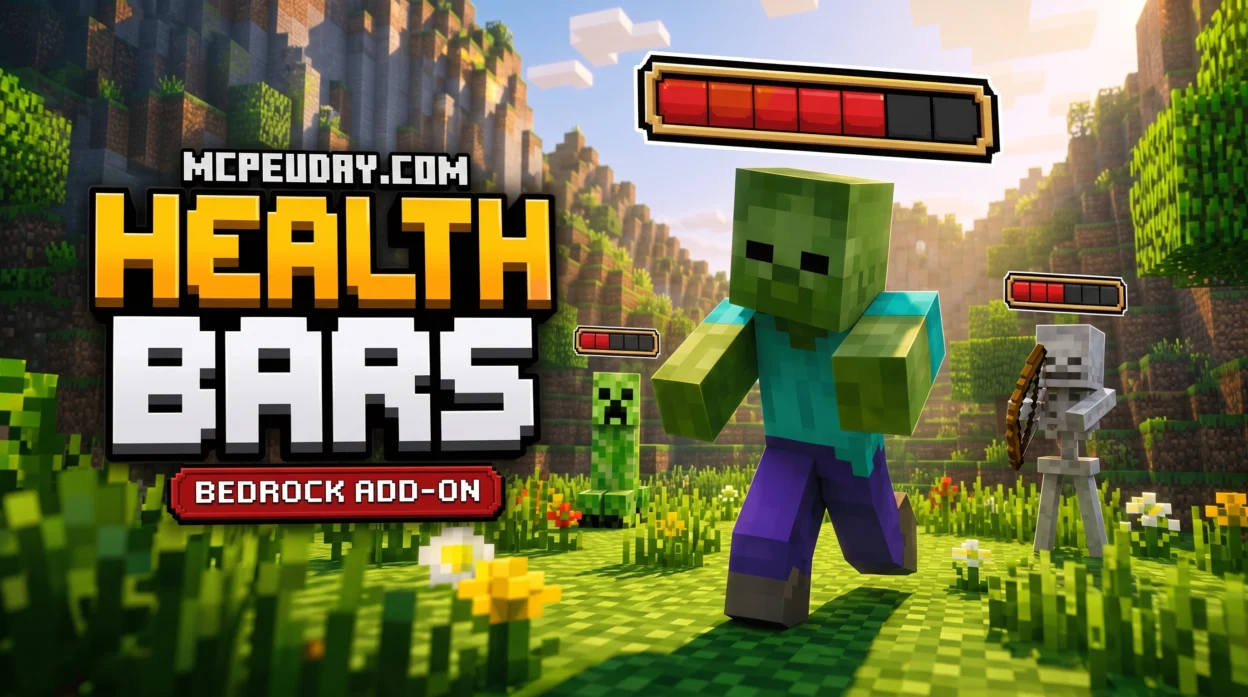 Health Bars Addon (26.x, 1.21) – MCPE/Bedrock Mod