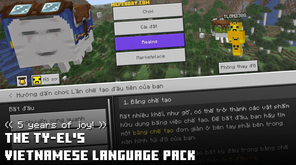 y-el's Vietnamese Language Pack (26.x, 1.21) – MCPE/Bedrock Pack