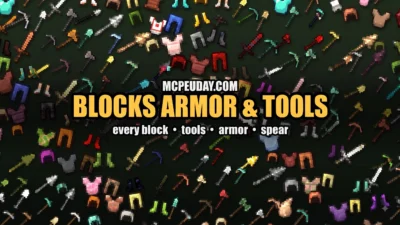 Blocks Armor & Tools Addon (26.x, 1.21) – MCPE/Bedrock Mod